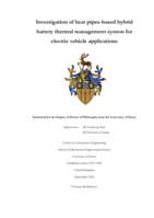 Investigation of heat pipes-based hybrid battery thermal management system for electric vehicle applications: heat pipe based hybrid BTMS in EVs