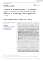 ‘Cheering on from the side-lines’; The perceived impact of romantic partner’s commentary and behaviour on maintaining women’s appearance anxiety