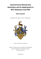 Asynchronous Remote Key Generation and its Applications in W3C WebAuthn and FIDO