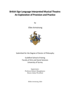 British Sign Language Interpreted Musical Theatre: An Exploration of Provision and Practice