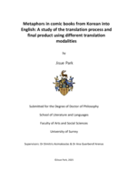 Metaphors in comic books from Korean into English: A study of the translation process and final product using different translation modalities