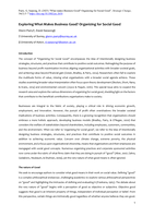 Exploring What Makes Business Good? Organizing forSocial Good