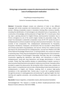 Using large comparable corpora for pharmaceutical translation: the case of antidepressant medication