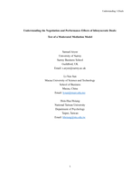 Understanding the negotiation and performance effects of idiosyncratic deals: Test of a moderated mediation model