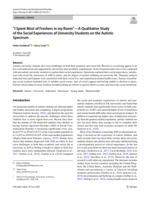 “I Spent Most of Freshers in my Room”—A Qualitative Studyof the Social Experiences of University Students on the AutisticSpectrum