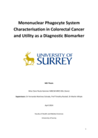 Mononuclear Phagocyte System Characterisation in Colorectal Cancer and Utility as a Diagnostic Biomarker