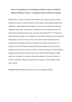 How to Use Emerging Service Technologies to Enhance Customer Centricity in Business-to-Business Contexts: A Conceptual Framework and Research Agenda