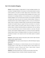 How to do academic blogging