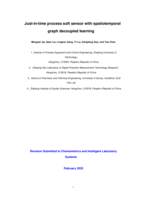 Just-in-time process soft sensor with spatiotemporal graph decoupled learning