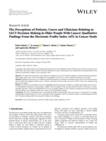 The Perceptions of Patients, Carers and Clinicians Relating to SACT Decision-Making in Older People With Cancer: Qualitative Findings From the Electronic Frailty Index (eFI) in Cancer Study