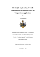 Electrolyte Engineering Towards Aqueous Zinc-Ion Batteries for Wide Temperature Applications