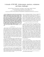 A decade of DCASE: Achievements, practices, evaluations and future challenges