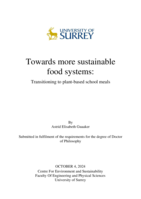 Towards more sustainable food systems: Transitioning to plant-based school meals