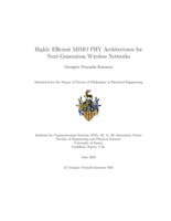 Highly Efficient MIMO PHY Architectures for Next-Generation Wireless Networks