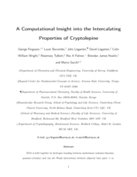 Computational Insight into the Intercalating Properties of Cryptolepine