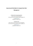 Improving the Risk Matrix for Supply Chain Risk Management