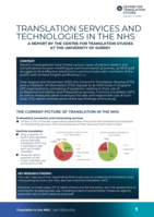Summary report: Translation services and technologies in the NHS - TS&TECH@PSO(FOI)
