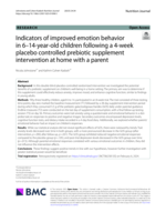 Indicators of improved emotion behavior in 6-14-year-old children following a 4-week placebo controlled prebiotic supplement intervention at home with a parent
