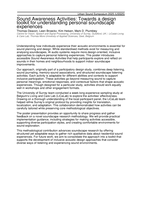 Sound Awareness Activities: Towards a design toolkit for understanding personal soundscape experiences