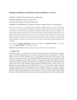 Modeling & Simulation for Behavioral Analysis in Healthcare: A Review