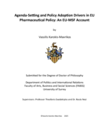 Agenda-setting and policy adoption drivers in EU pharmaceutical policy: an EU-MSF account