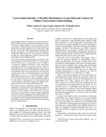 Conversation Kernels: A Flexible Mechanism to Learn Relevant Context for Online Conversation Understanding