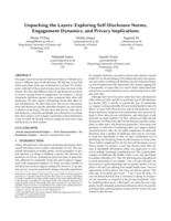Unpacking the Layers: Exploring Self-Disclosure Norms, Engagement Dynamics, and Privacy Implications