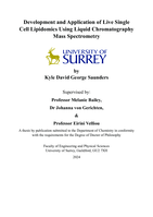 Development and Application of Live Single Cell Lipidomics Using Liquid Chromatography Mass Spectrometry