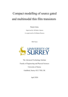 Compact modelling of source gated and multimodal thin film transistors
