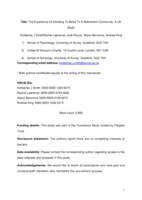 The Experience Of Deciding To Move To A Retirement Community: A UK Study